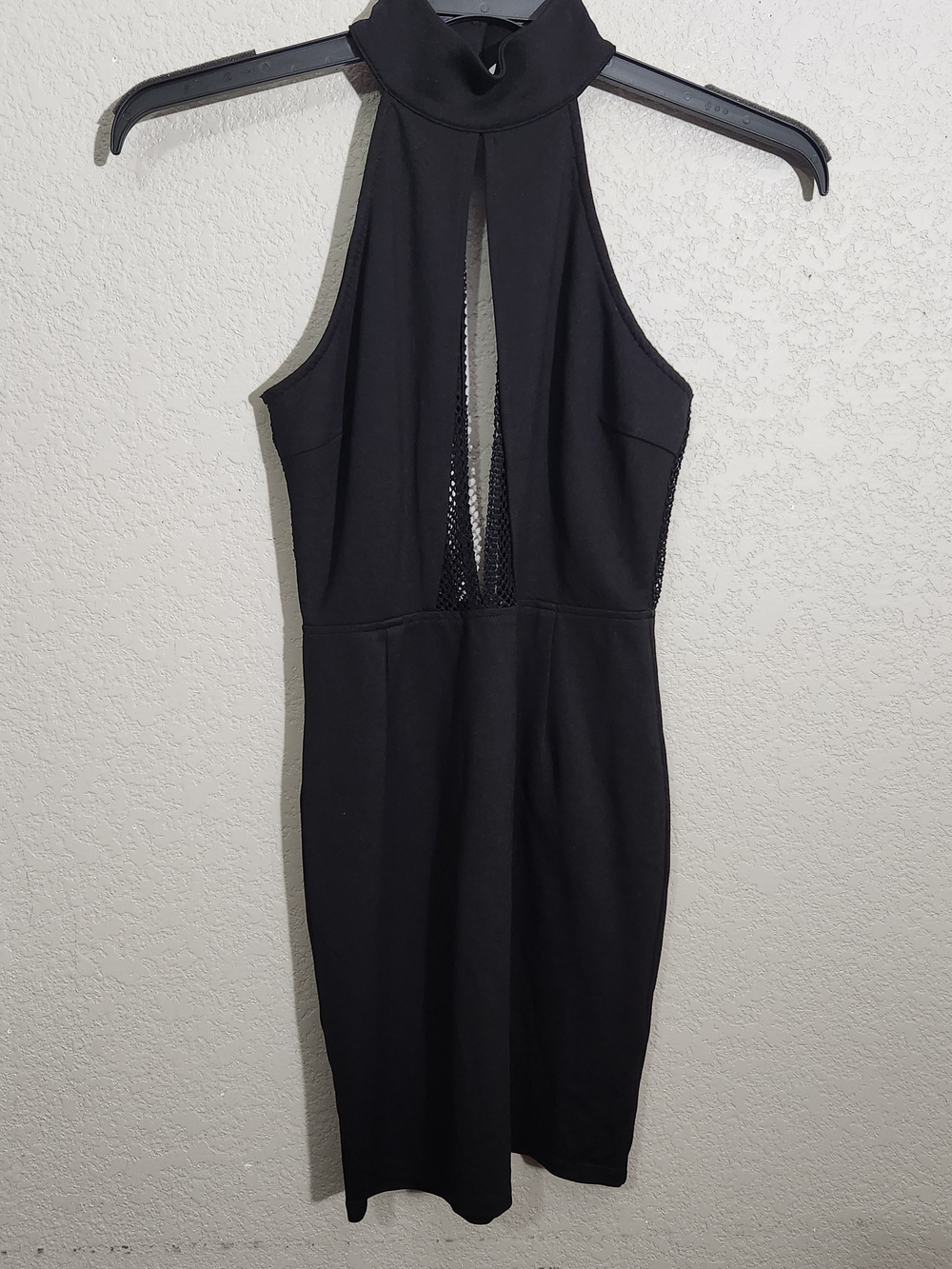 Tobi Mesh Dress Black Halter Mesh Bodycon XS TP Whimsigoth Goth